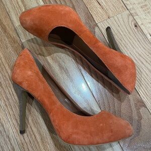 ASH Orange Suede High Heel Pumps Size 38